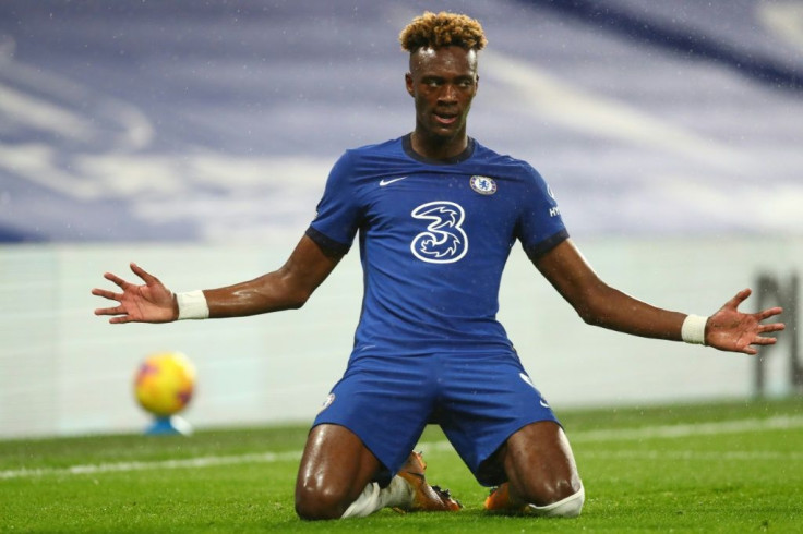 Tammy Abraham celebrates scoring against West Ham at Stamford Bridge