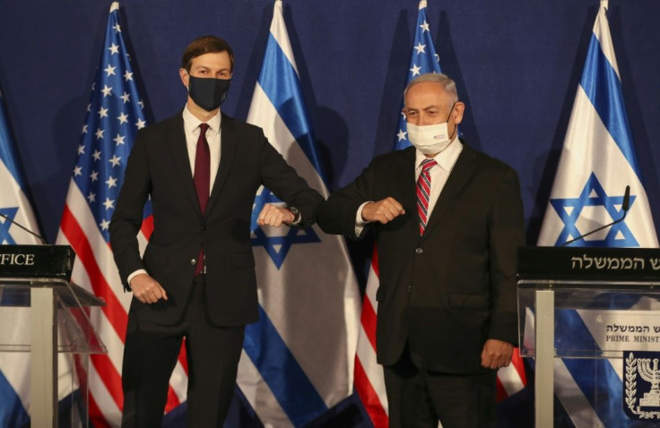 Donald Trump's son-in-law and advisor Jared Kushner, left, met Israeli Prime Minister Benjamin Netanyahu on Monday in Jerusalem