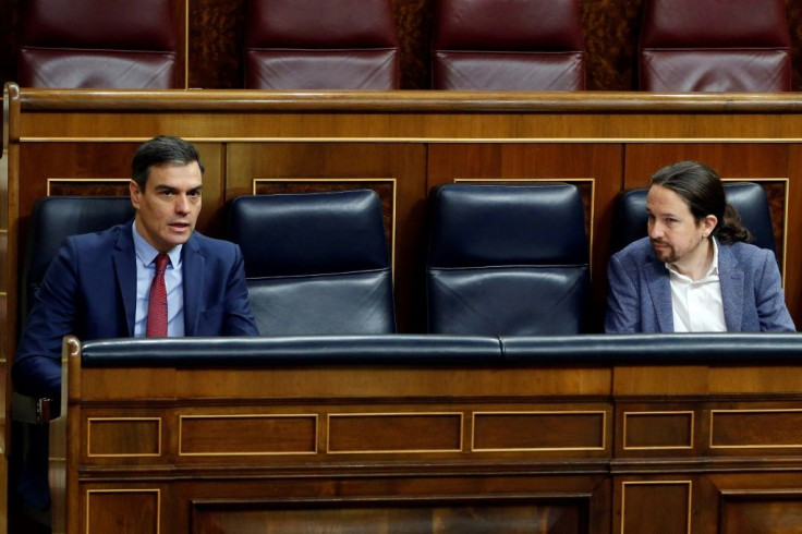 Pedro Sanchez (L) came to power in June 2018 but was forced to call fresh elections early the following year