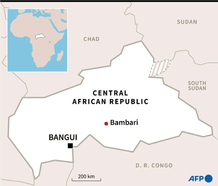 Map of the Central African Republic locating Bambari