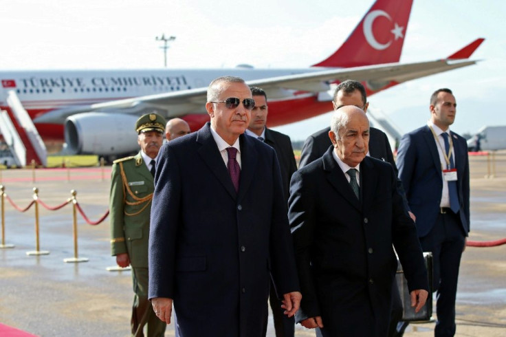 Turkish President Recep Tayyip Erdogan was welcomed in Algiers by Algerian counterpart Abdelmadjid Tebboune on January 26