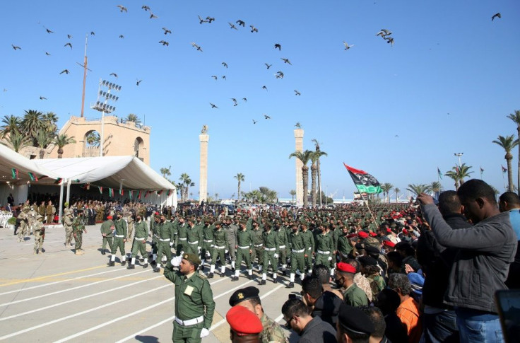 In the Libyan capital Tripoli, under the control of the Turkish-backed Government of National Accord (GNA), soldiers opposed to Haftar marched on Thursday to mark Libya's 69th anniversary of its independence