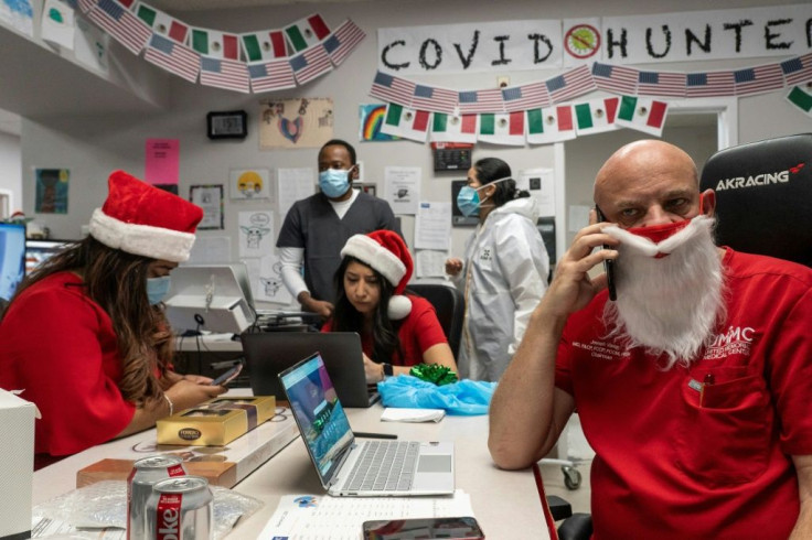 With high numbers of coronavirus cases, staff in one Texas intensive care unit celebrated Christmas at work