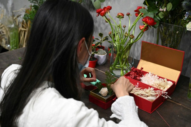 Hong Kong florist Elise Ip makes gifts as a free service for prisoners held over last year's pro-democracy protests to send to their friends and relatives