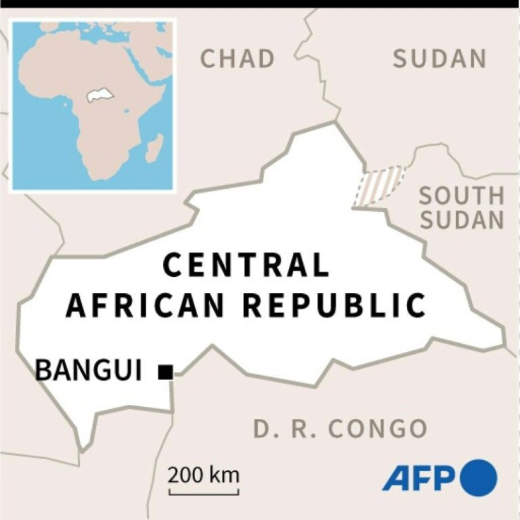 Map of Central African Republic and its capital Bangui