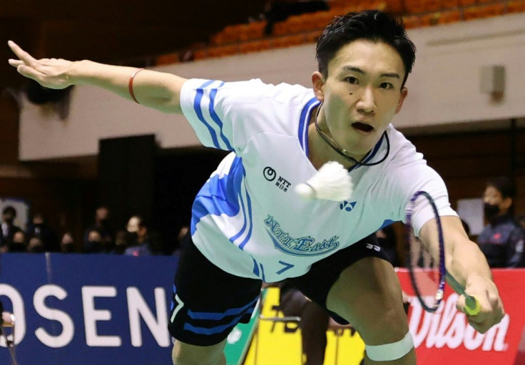 Badminton world number one Kento Momota (pictured competing in the singles semi-final on December 26, 2020) won the All-Japan championships nearly a year after suffering serious injuries in a car crash