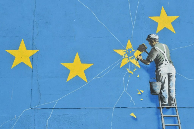 A mural by British artist Banksy appeared at the port of Dover, in south east England, in January 2019