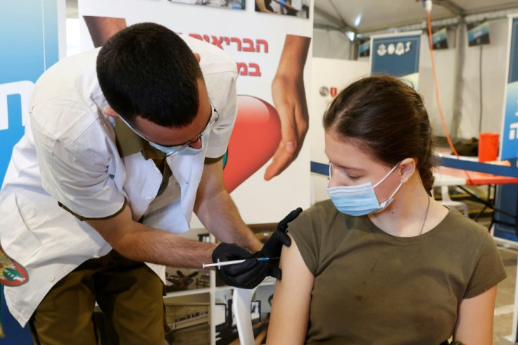 Israeli military medics were among those getting vaccinated against coronavirus
