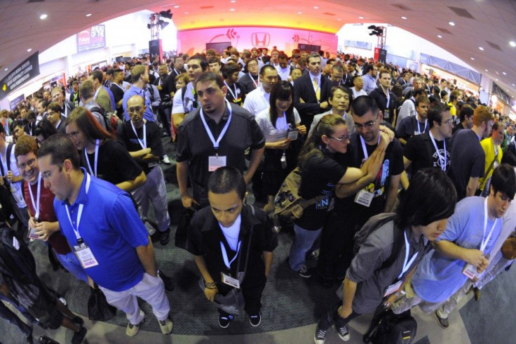 Attendees wait for the show floor to open at the E3 Media & Business Summit in Los Angeles