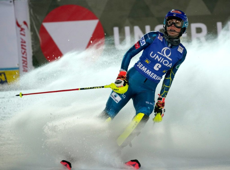 Mikaela Shiffrin finished third after a disappointing second slalom run in Semmering