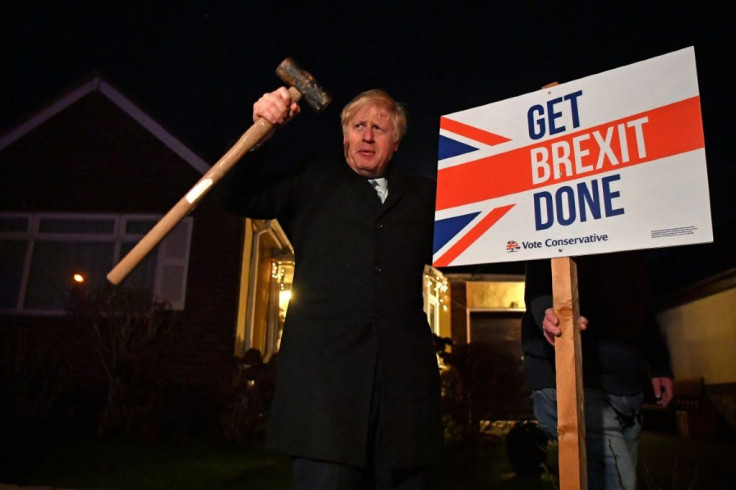 Britain's Prime Minister Boris Johnson, seen here campaigning in 2019, will finally 'Get Brexit Done' this week