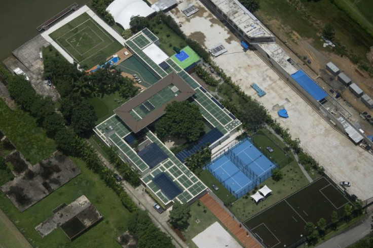 Aerial view of the luxury beachside mansion of Brazilian footballer Neymar in Mangaratiba, near Rio de Janeiro, taken on December 30, 2020