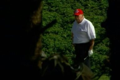 IMAGESUS President Donald Trump plays golf at his club in West Palm Beach,  Florida. Trump's golf outing comes a day after he signed a massive $900 billion stimulus bill that extends benefits to millions of Americans struggling through the pandemic. [COMP