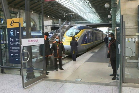 The first post-Brexit Eurostar arrives at Gare du Nord station in Paris from London on the first day of the UK's effective exit from the single European market.