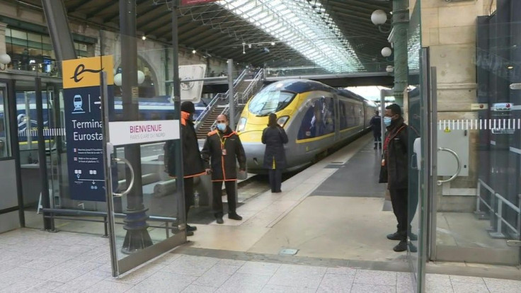 The first post-Brexit Eurostar arrives at Gare du Nord station in Paris from London on the first day of the UK's effective exit from the single European market.