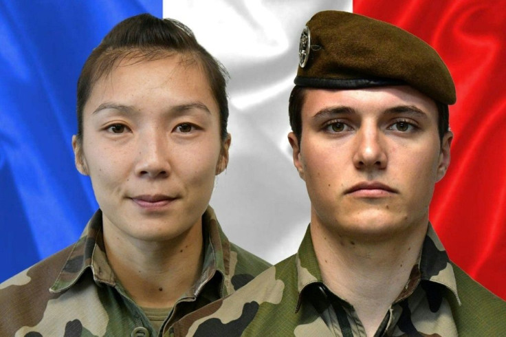 Two French soldiers, Sergeant Yvonne Huynh (L) and Brigadier Loic Risser, were killed by an improvised explosive device in northeastern Mali in January 2021