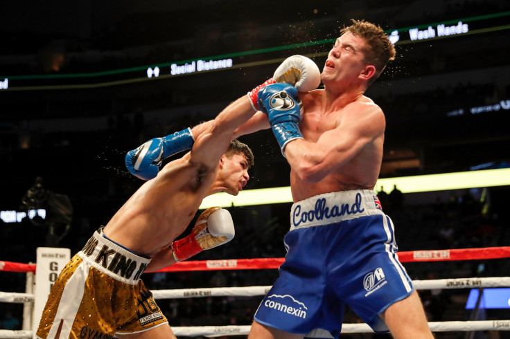  Ryan Garcia (L) lands a right against Luke Campbell during the WBC Interim Lightweight Title fight at American Airlines Center