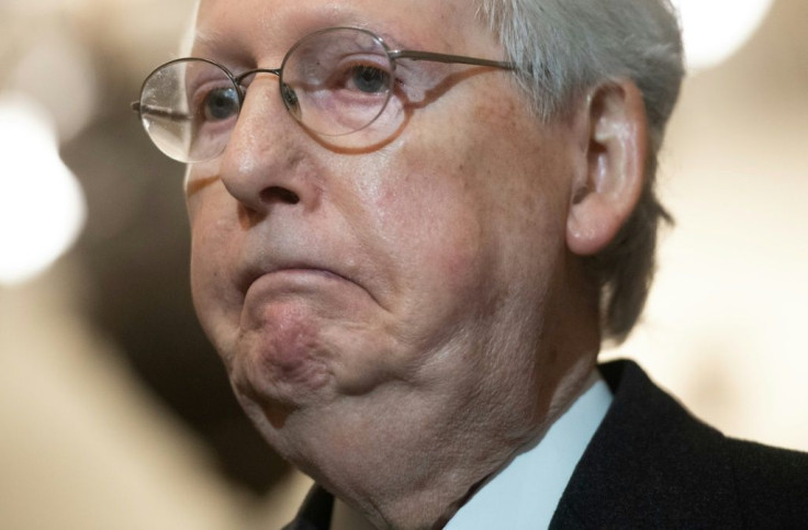 "Were's [sic] my money," and "Mitch kills the poor," was daubed on McConnell's front door and window in Louisville, Kentucky