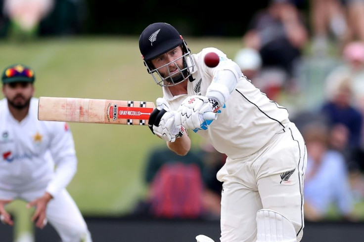 New Zealand's captain Kane Williamson plays a shot on his way to a dominant 238 against Pakistan