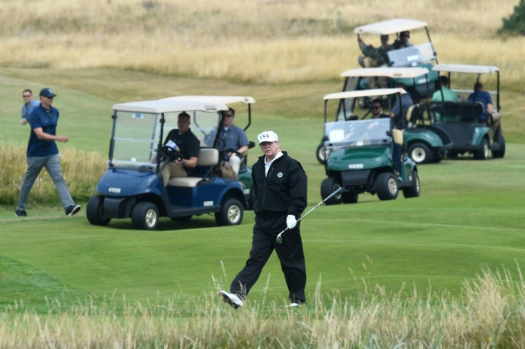 Donald Trump owns two golf courses in Scotland but often faces protests when he arrives at his properties