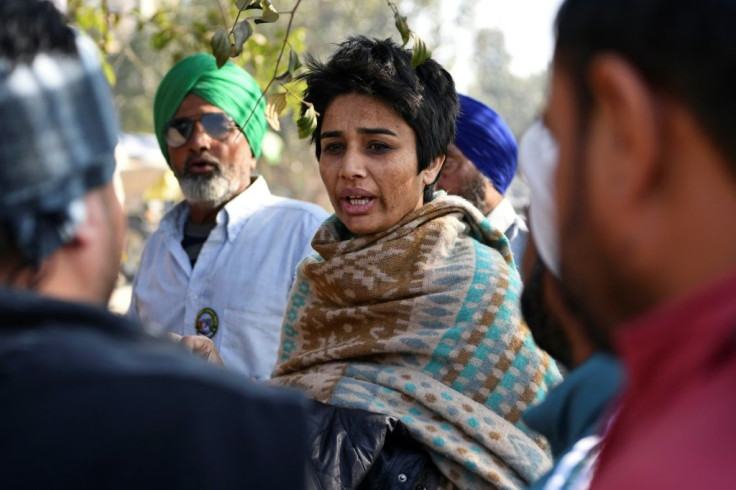 The farmers' cause has urban supporters too -- like Jassi Sangha, an artist who runs a newsletter and educational services in the camps