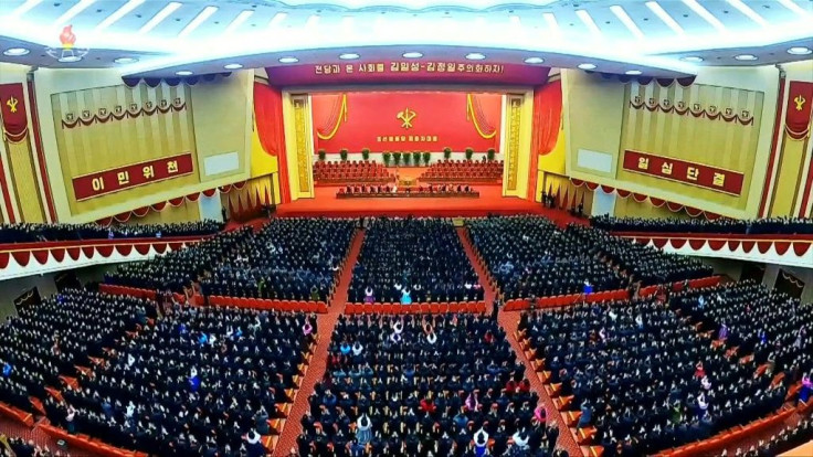 IMAGESNorth Korea's leader Kim Jong Un addresses a rare congress of the ruling Workers' Party, where he admitted the country's economic development plan has fallen short, state media reported Wednesday.++EDIT TO FOLLOW++