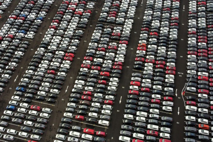 New cars got parked as they awaited for dealerships to reopen following coronavirus-imposed closures