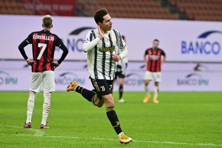 Italian forward Federico Chiesa (C) scored his first brace for Juventus.