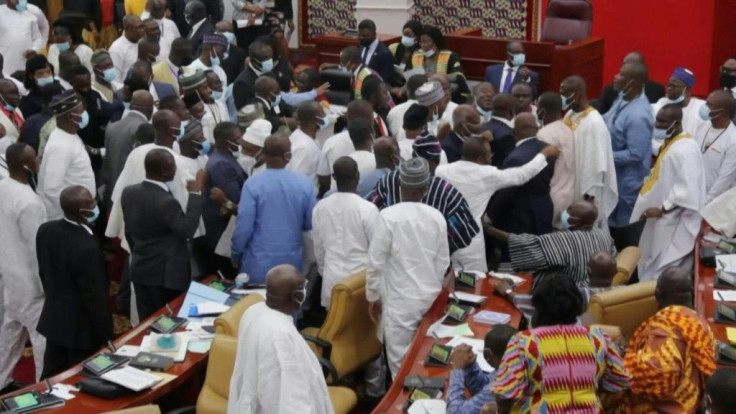 Tempers flare during the first session of Ghana's new parliament following elections on December 7. The body is split down the middle between the two main parties, posing the risk of gridlock on tackling Ghana's problems.