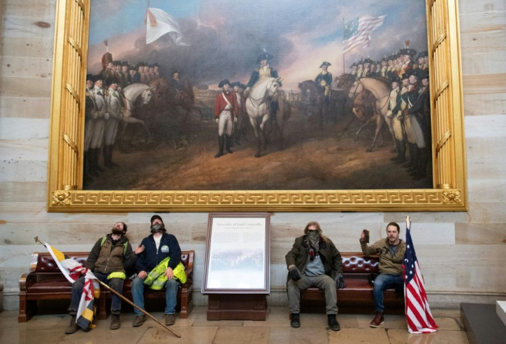 Trump supporters in the Capitol Rotunda on January 6, 2021