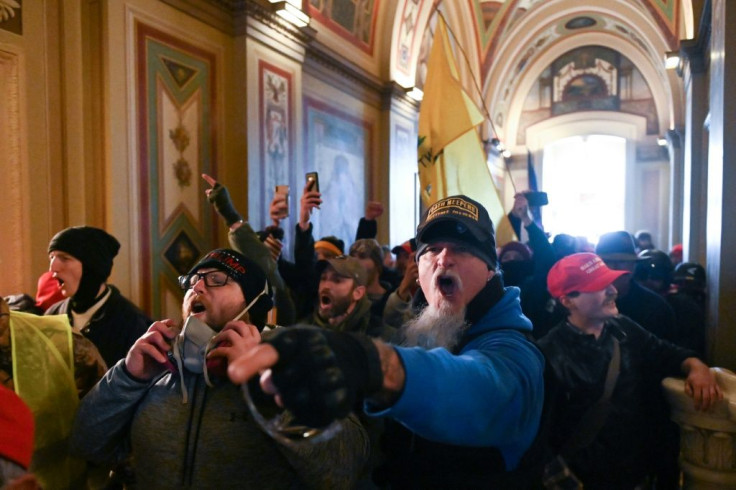 Supporters of US President Donald Trump inside the US Capitol