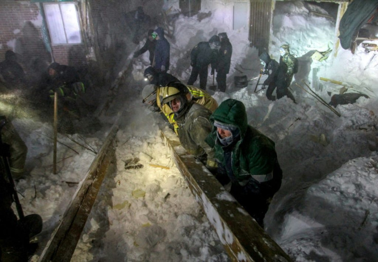 The avalanche buried four buildings under snow at a ski complex in the Arctic town of Talnakh, 25 kilometres (16 miles) north of Norilsk