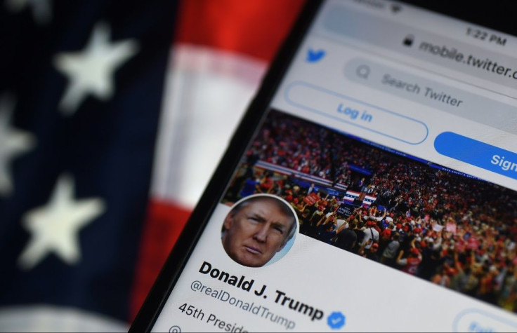 This photo from August 10,  2020 shows the Twitter account of President Donald Trump, indefinitely suspended on January 8, 2021 after his followers invaded the US Capitol