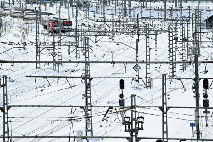 The conditions halted rail traffic in and out of Madrid