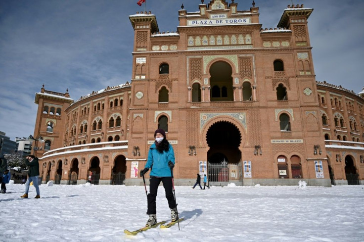 Some adapted quickly to the wintry conditions in Madrid