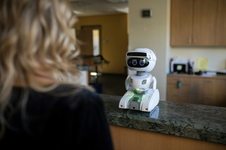 Misty, a programmable personal robot, being shown at the digital Consumer Electronics Show, can be used as a companion or a workplace device for information or health screening