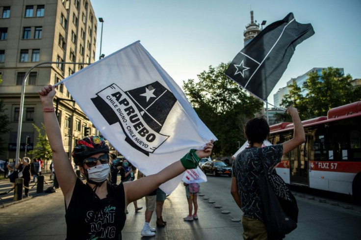 Supporters of amending Chile's constitution gather in Santiago in this October 2020 image