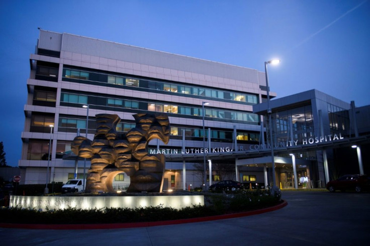The Martin Luther King Jr. (MLK) Community Hospital, which continues to treat a surge of Covid-19 patients, stands on January 6, 2021 in the Willowbrook neighborhood of Los Angeles