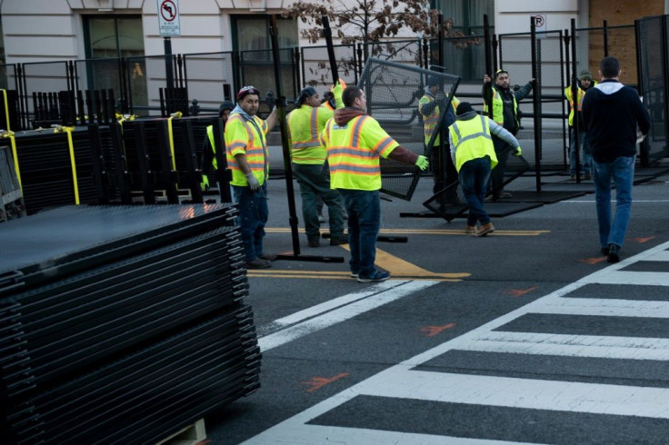 Fences go up as part of the security operation to protect the inauguration