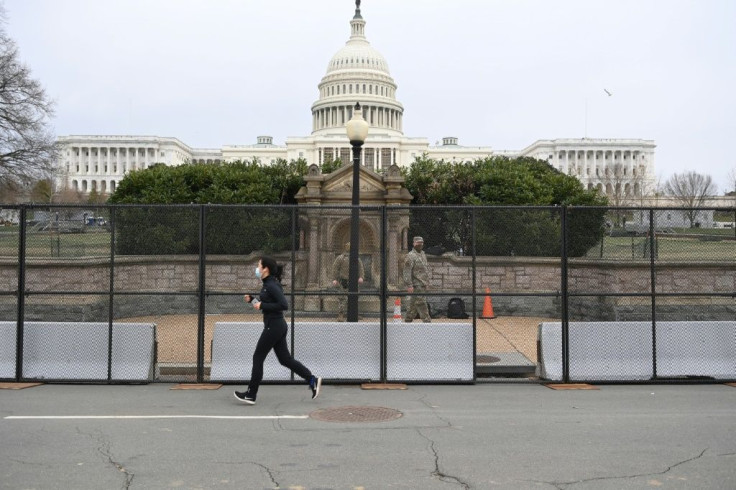 A security fence was erected around the US Capitiol ground after the violent storming by Trump supporters