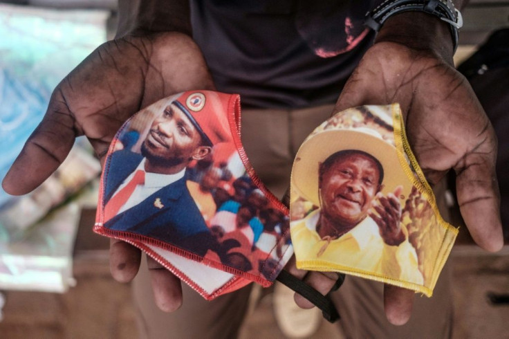 Face time: Masks with pictures of the two frontrunners