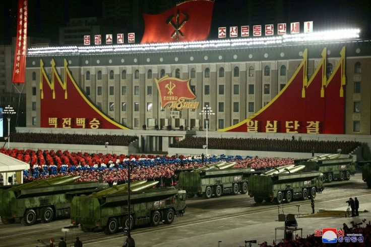 A military parade celebrating the 8th Congress of the Workers' Party of Korea (WPK) in Pyongyang