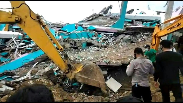 A powerful earthquake rocked Indonesia's Sulawesi island early Friday, killing at least 34 people, levelling a hospital and severely damaging other buildings, authorities said.