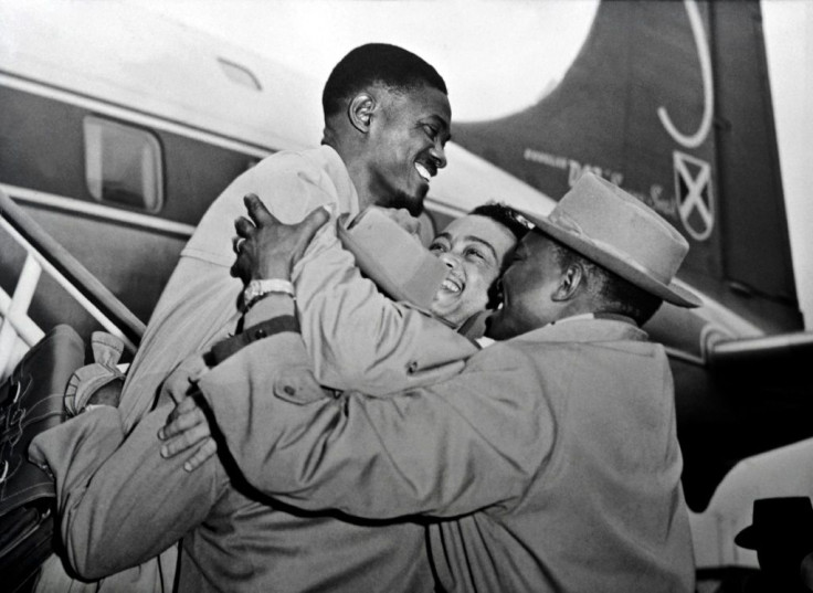 Lumumba, the hero of Belgian Congo's independence, is welcomed at Brussels airport in January 1960. Within a year, Lumumba would be dead.