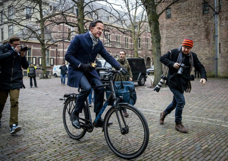 Dutch Prime Minister Mark Rutte arrives for the cabinet meeting