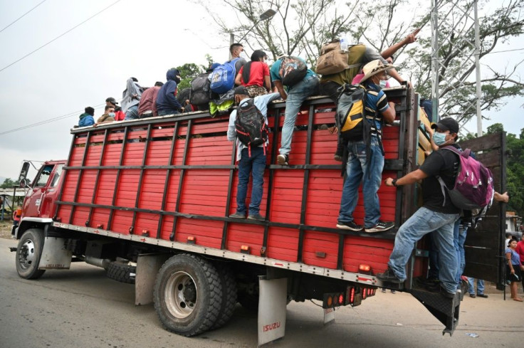 Many in the group hope to catch a lift from passing motorists or truckers along the route, failing which they intend to walk all the way