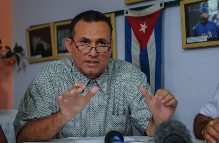 The United States has cited Cuba's rough treatment of opposition leader Jose Daniel Ferrer, seen during a press conference in 2016, in imposing sanctions on the country's interior minister