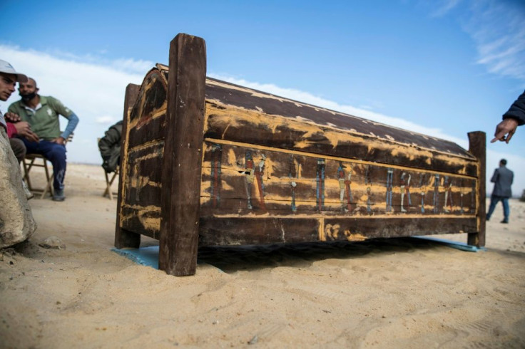 The wooden sarcophagi are dated to the New Kingdom (16th century BC to 11th century BC)