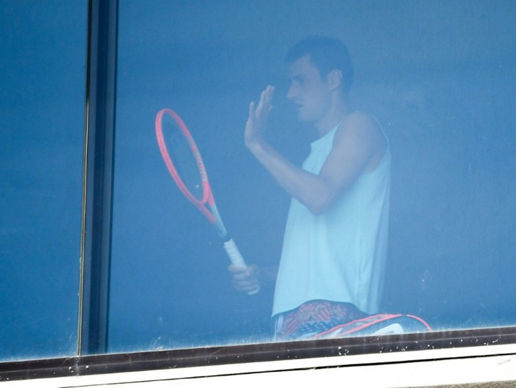 Tennis players including Australia's  Bernard Tomic have been exercising in their hotel rooms