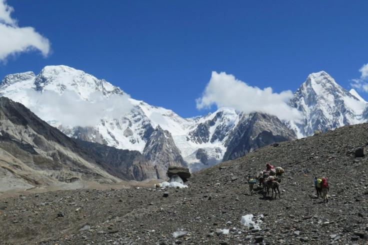 Broad Peak (left) is the world's 12th-highest mountain